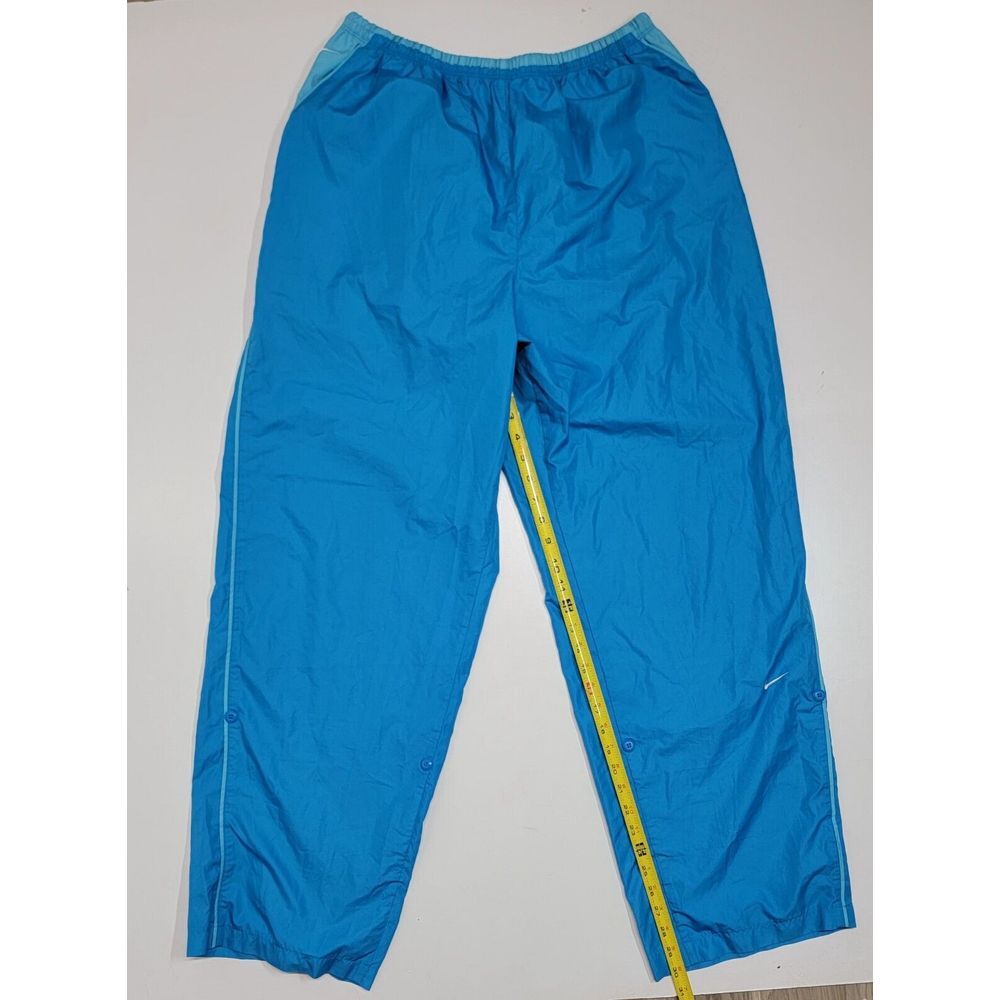 Vintage Nike Women's XXL Track Pants Polyester‎ Elastic Blue Wide Leg